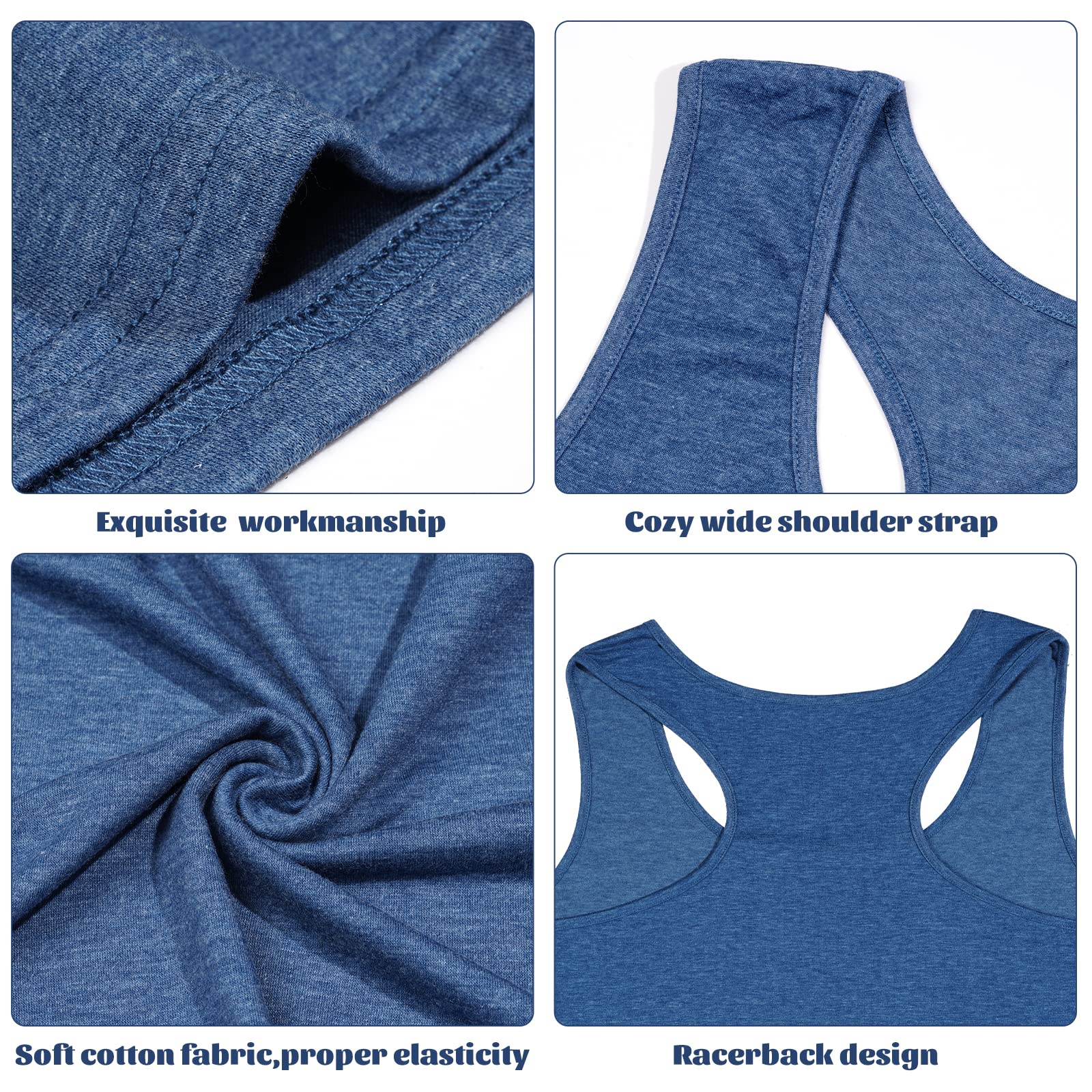 3 Pieces Basic Plus Size Tank Tops for Women-Black,Grey,Navy Blue - Image 4