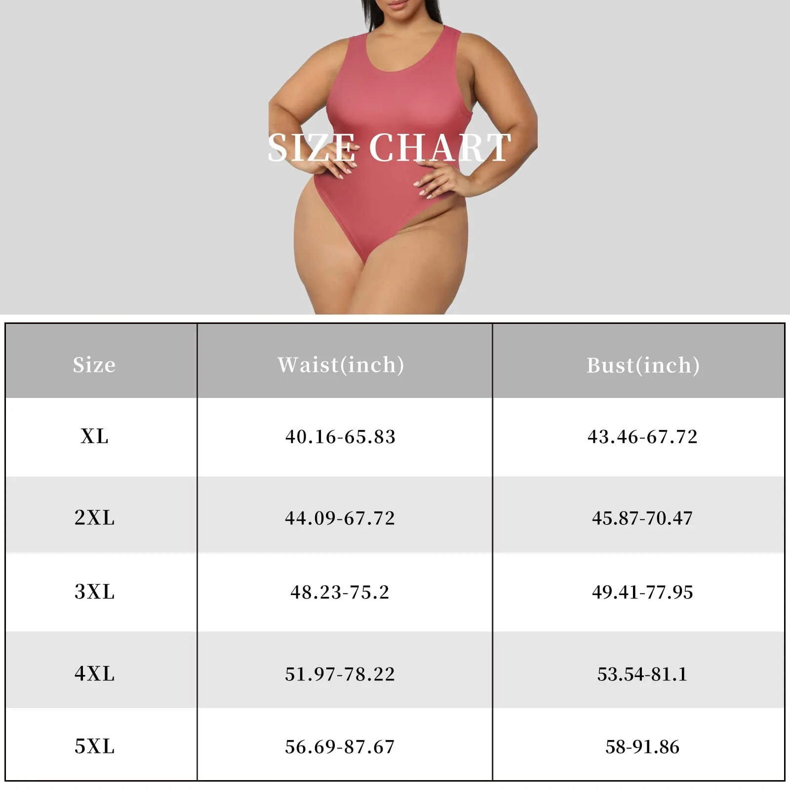 Crew Neck Sleeveless Slick Plus Size Bodysuit for Women - Magenta - Image 6