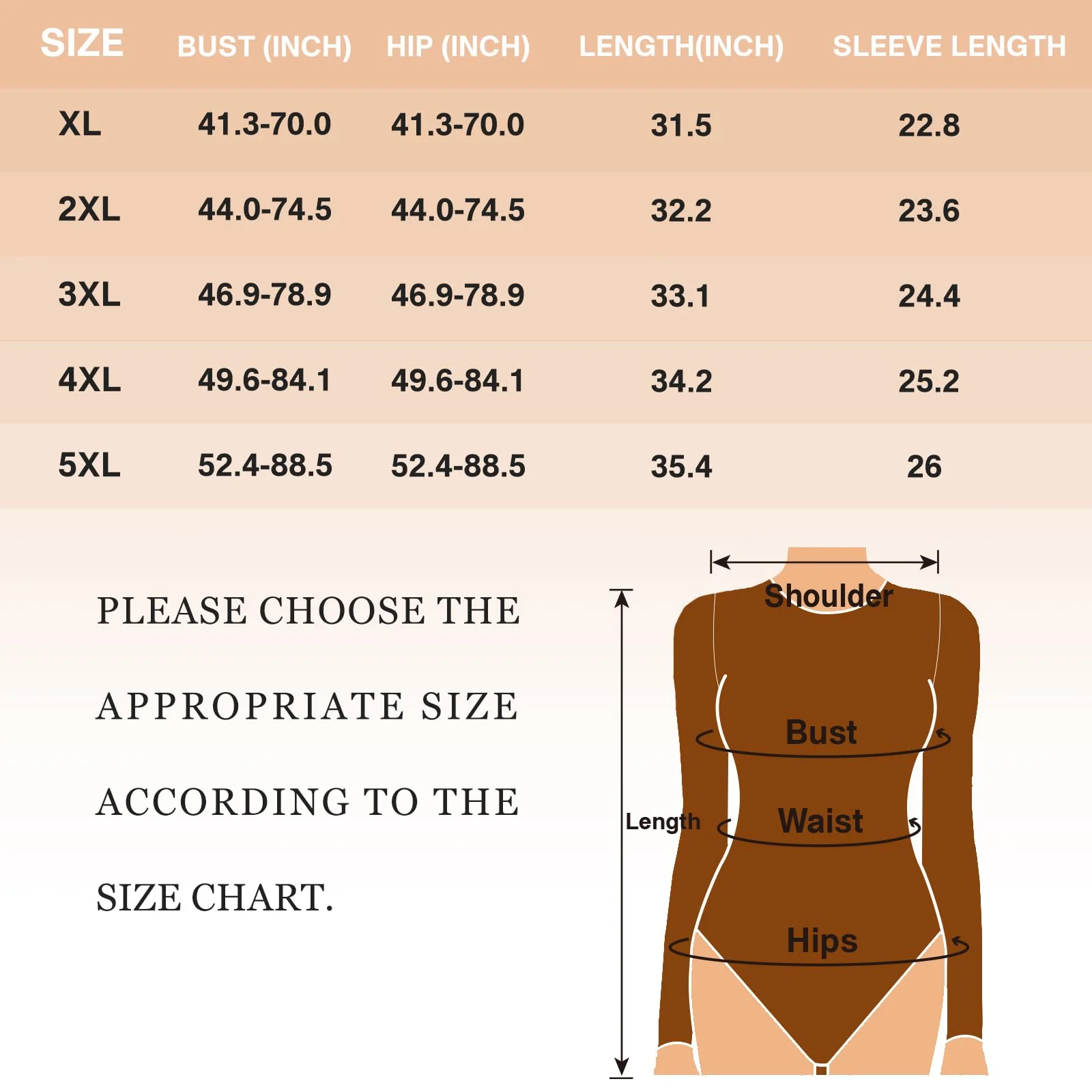 Plus Size Bodysuit Crew Neck Long Sleeve-Black - Image 6