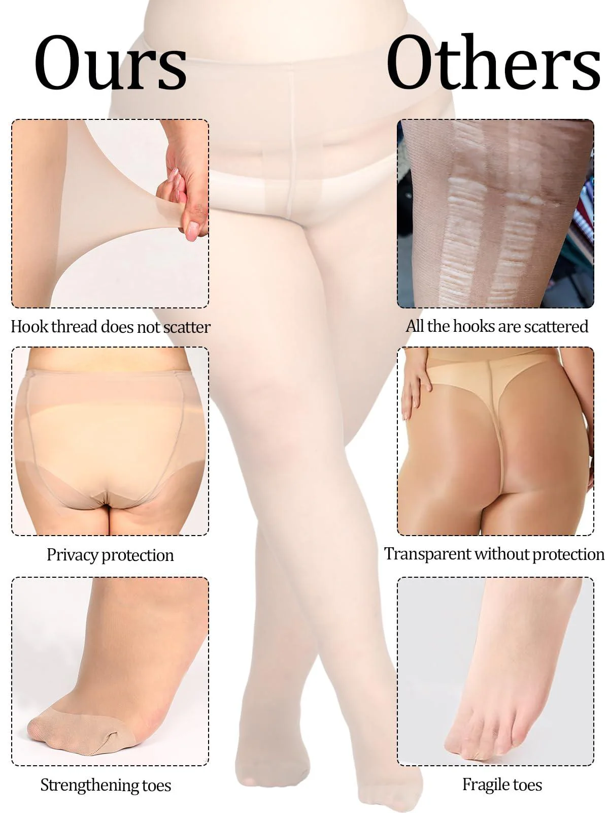 Plus Size Sheer High Waist Stocking-Nude - Image 6