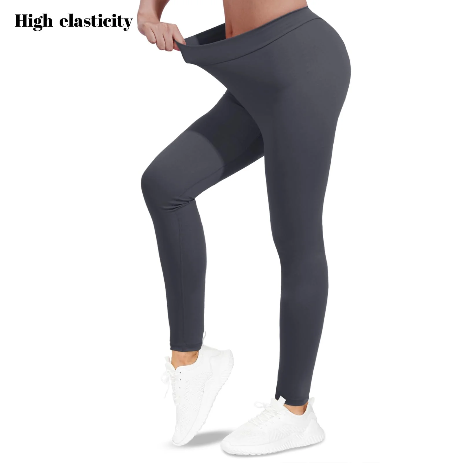 V Back Scrunch Leggings Soft Butt Lifting - Grey - Image 5